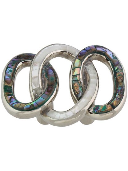 Fair Isle Cabinet Pull - 3/4 inch Center-to-Center in Polished Nickel.